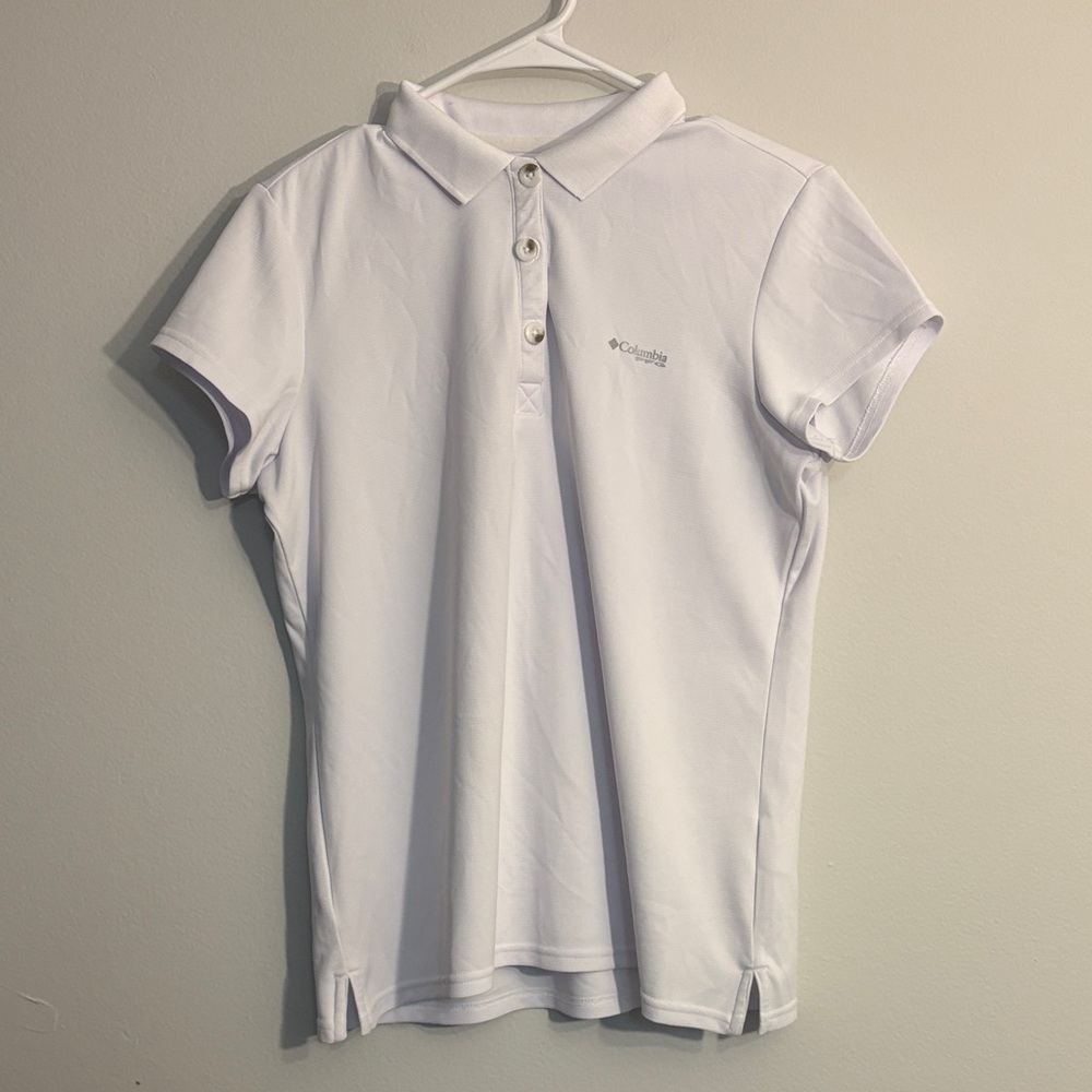 Columbia PFG Classic White Polo Shirt size large